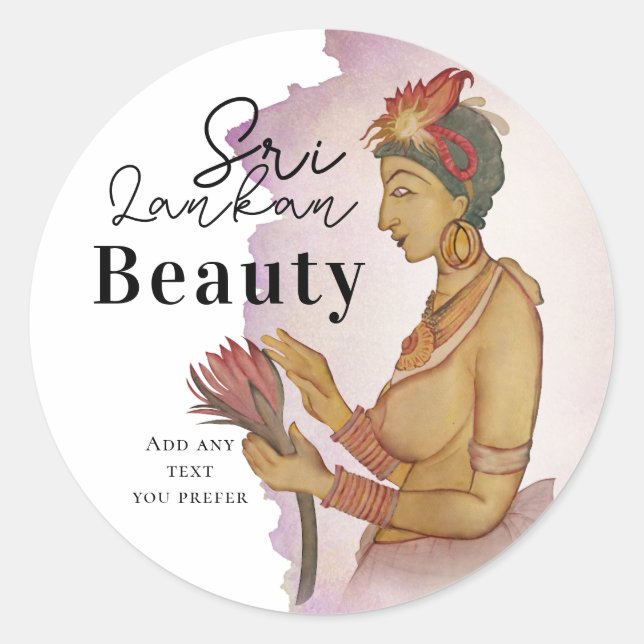 Sri Lanka Sigiriya Paintings Classic Round Sticker (Front)