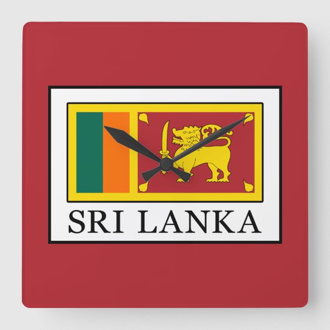 Sri Lanka Square Wall Clock (Front)