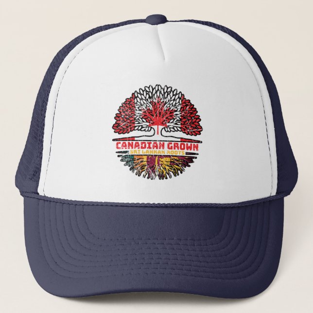 Sri Lanka Sri Lankan Canadian Tree Roots Trucker Hat (Front)
