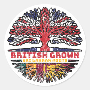 Sri Lanka Sri Lankan Uk United Kingdom British Classic Round Sticker