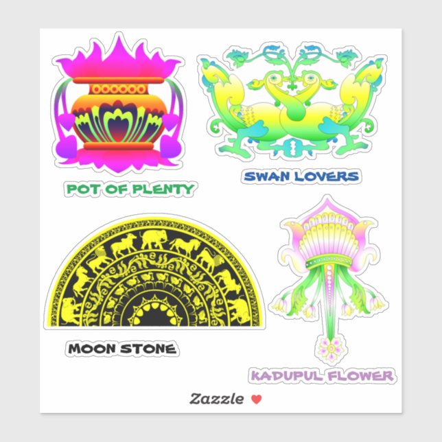 Sri Lanka traditional art sticker pack (Sheet)