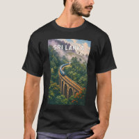 Sri Lanka Train Illustration Travel Art Vintage