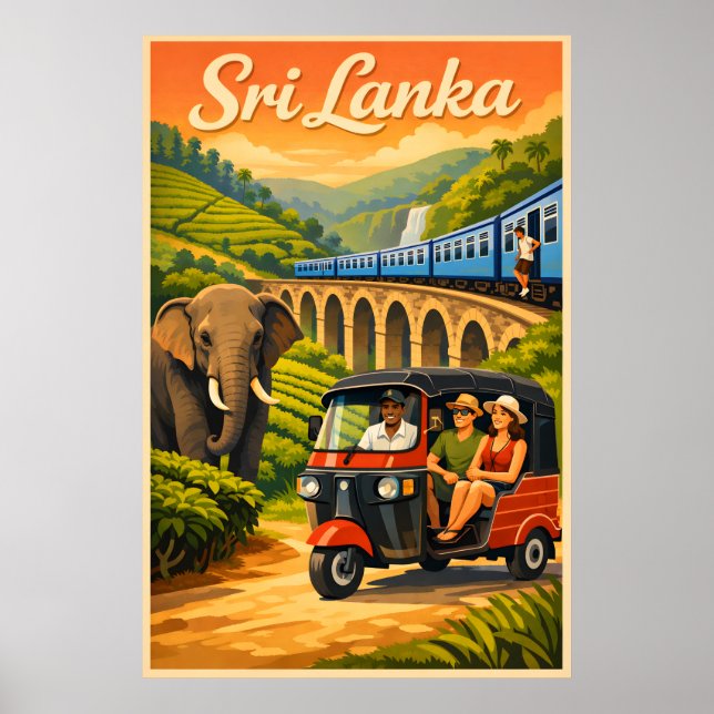 Sri Lanka Vintage Travel Poster (Front)