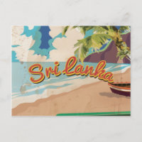 Sri Lanka Vintage Vacation Poster