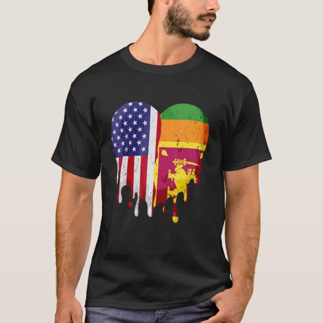Sri Lankan American Patriot Grown Country Melting  T-Shirt (Front)