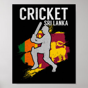 Sri Lankan Flag Cricket Poster