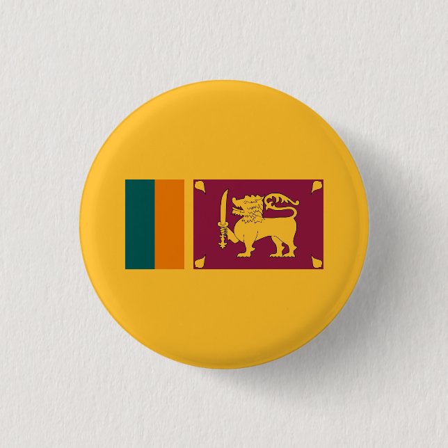 Sri Lankan Flag, Flag of Sri Lanka 1 Inch Round Button (Front)