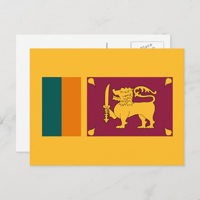 Sri Lankan Flag, Flag of Sri Lanka Postcard (Front/Back)