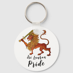 Sri Lankan flag lion Button Keychain