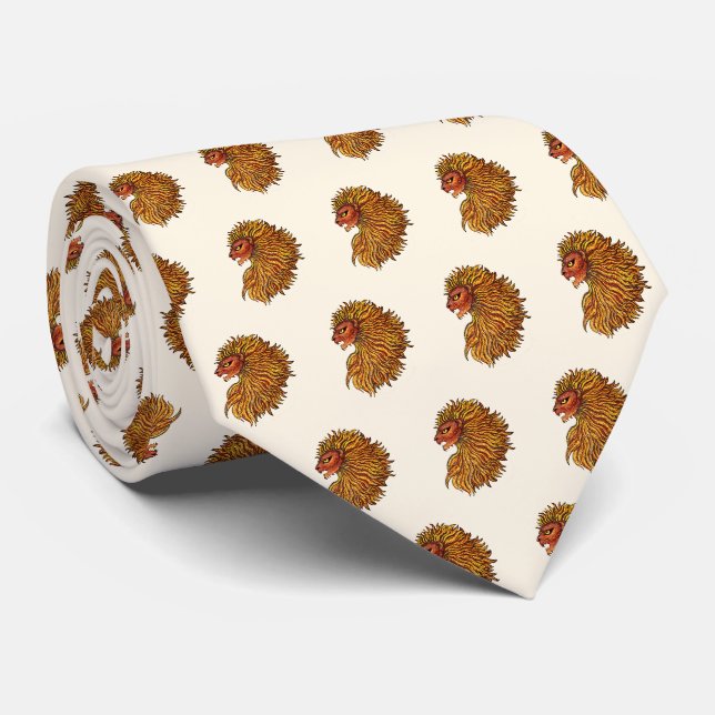 Sri Lankan flag lion Button Tie (Rolled)