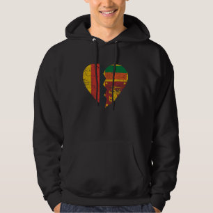 Sri Lankan German Flag Heart  Germany Sri Lanka Fl Hoodie