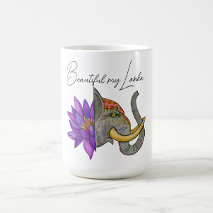 Sri Lankan Gifts with Elephant and Lotus Coffee Mug