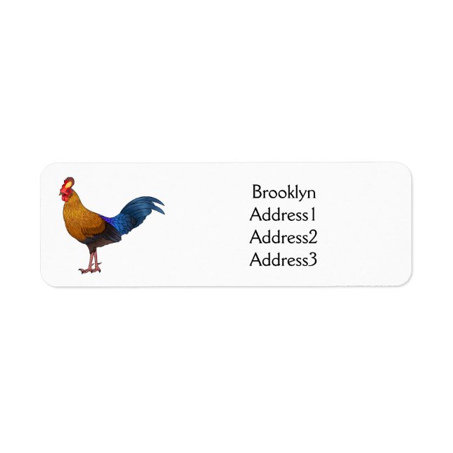 Sri Lankan junglefowl bird cartoon illustration  (Front)