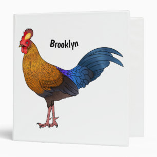 Sri Lankan junglefowl bird cartoon illustration Binder