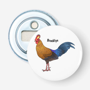 Sri Lankan junglefowl bird cartoon illustration Bottle Opener