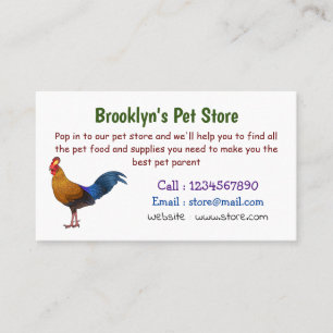 Sri Lankan junglefowl bird cartoon illustration  Business Card