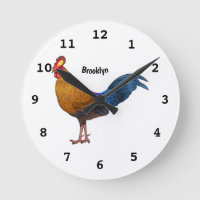 Sri Lankan junglefowl bird cartoon illustration 