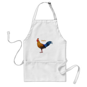 Sri Lankan junglefowl bird cartoon illustration  Standard Apron