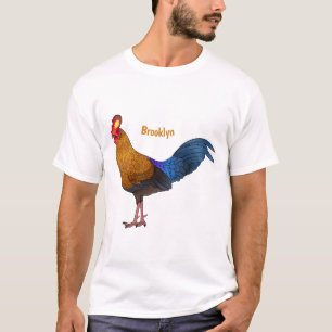 Sri Lankan junglefowl bird cartoon illustration T-Shirt