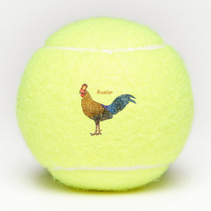 Sri Lankan junglefowl bird cartoon illustration Tennis Balls