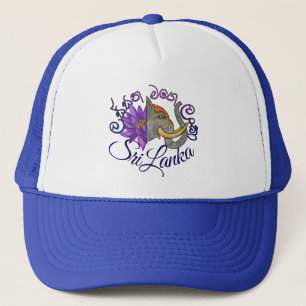 Sri Lankan souvenirs with Elephant and Lotus Trucker Hat