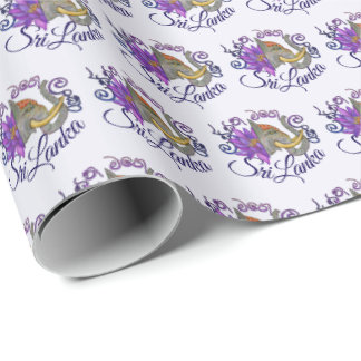 Sri Lankan souvenirs with Elephant and Lotus Wrapping Paper