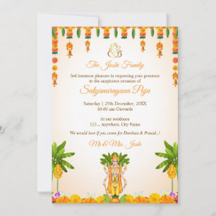 Sri Satyanarayan Katha Invitation Card