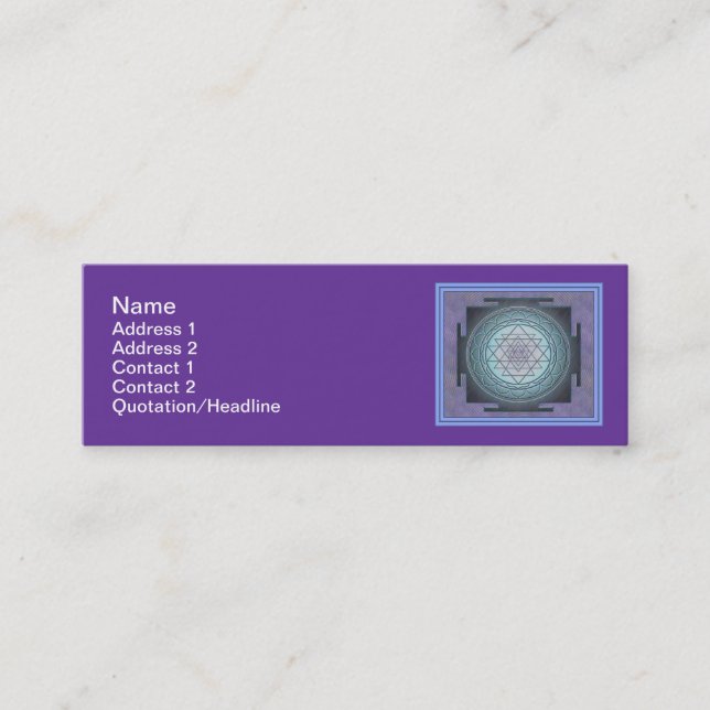 Sri Yantra5 Skinny 3"x1" Business Card (Front)