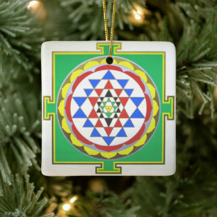 Sri Yantra - Accurate Colors Ceramic Ornament