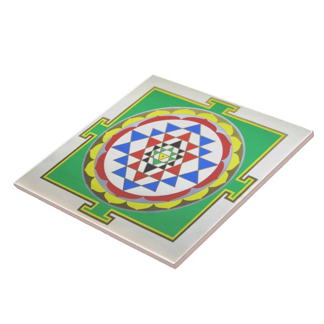 Sri Yantra - Accurate Colors Tile (Side)