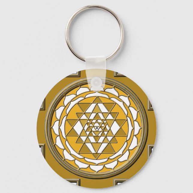 Sri Yantra Bronze Keychain (Front)