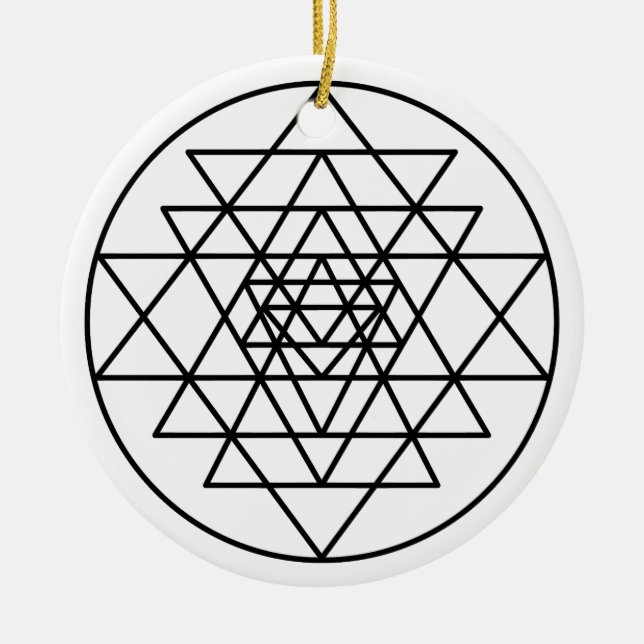 Sri Yantra Ceramic Ornament (Front)
