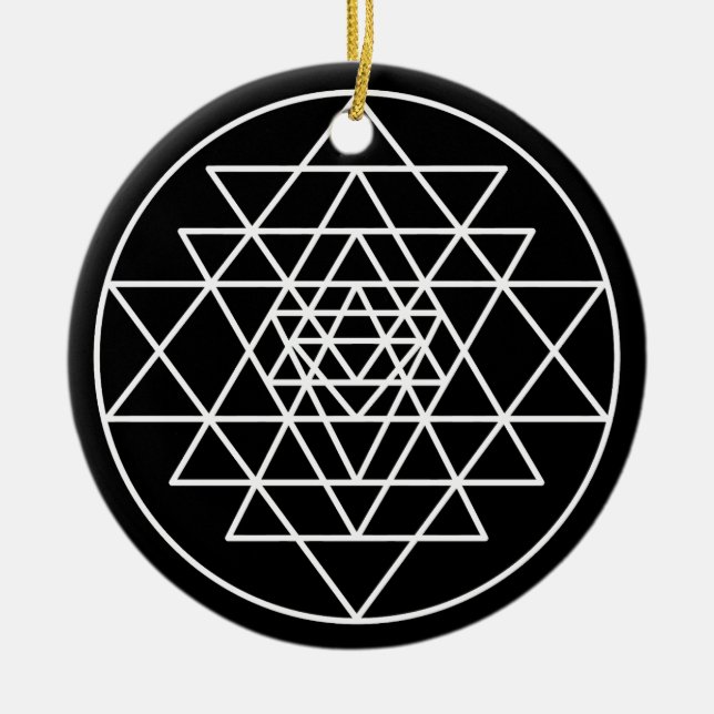 Sri Yantra Ceramic Ornament (Front)
