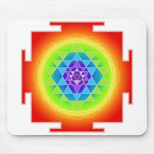 Sri Yantra/Chakra/Rainbow Mouse Pad (Front)