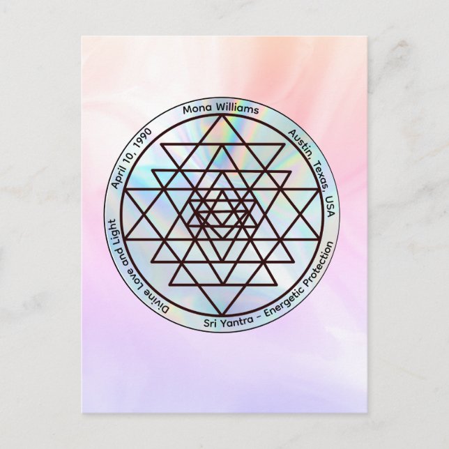 Sri Yantra – Customizable Protection Talisman Postcard (Front)
