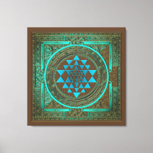 Sri Yantra Eau - Toile Enveloppée