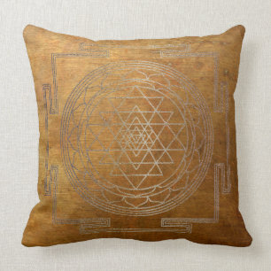 Sri Yantra en cuivre - Coussin