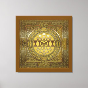 Sri Yantra Gold - Wrapped Canvas