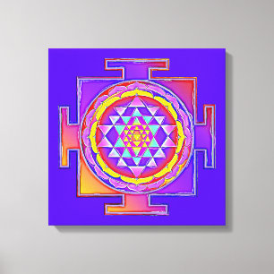 Sri Yantra - Hinduism Symbol Design 1 Canvas Print