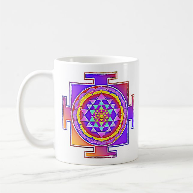 Sri Yantra - Hinduism Symbol Design 1 Coffee Mug (Left)