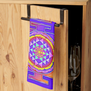 Sri Yantra - Hinduism Symbol Design 1 Kitchen Towel