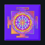 Sri Yantra - Hinduism Symbol Design 1 Magnet<br><div class="desc">Sprit Symbol Design by EDDA Fröhlich / EDDArt | SRI YANTRA | Yantras are ritual diagrams , which are used for meditation or meet initiatory functions . The Sri Yantra contains nine interlocking triangles, representing Shiva four and five Shakti. | You miss other colours or products with this design? Feel...</div>