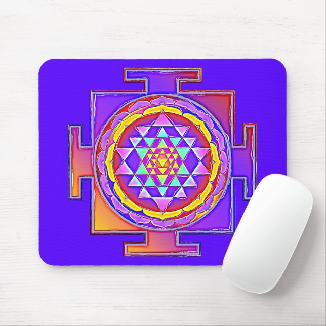Sri Yantra - Hinduism Symbol Design 1 Mouse Pad (With Mouse)