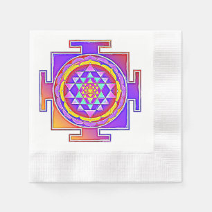 Sri Yantra - Hinduism Symbol Design 1 Napkin