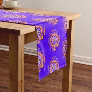 Sri Yantra - Hinduism Symbol Design 1 Short Table Runner