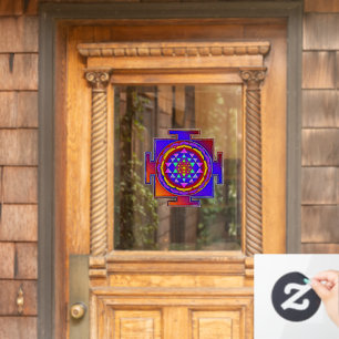 Sri Yantra - Hinduism Symbol Design 1 Window Cling