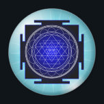sri yantra magnet<br><div class="desc">It is believed that meditating on the sri yantra image helps raise consciousness and dispel negativity</div>