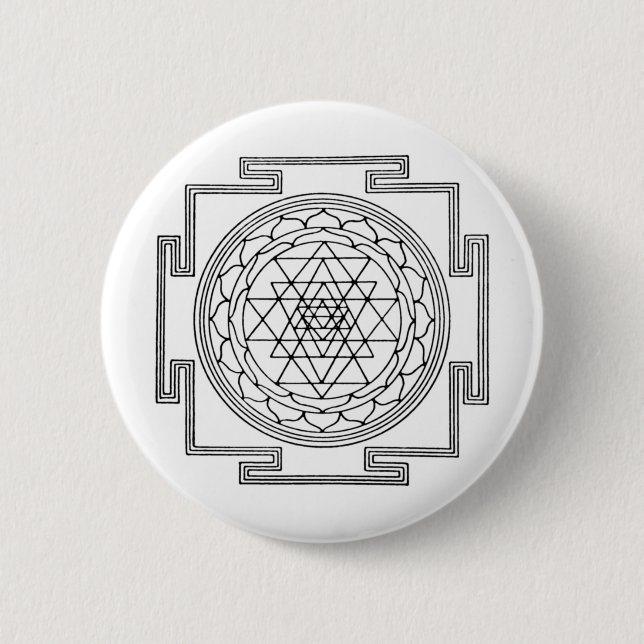 Sri Yantra Mandala 2 Inch Round Button (Front)