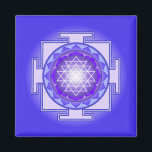 Sri Yantra Mandala Purple and Blue Magnet<br><div class="desc">The Sri Yantra mystical diagram mandala in luminous shades of purple and blue.</div>