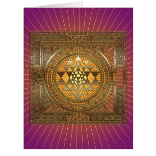 Sri Yantra Purple Sun - Carte de voeux